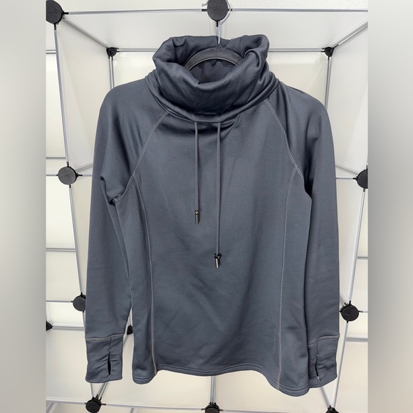 Athleta Gray Cowl Neck Fleece Pullover Sweater Size XS - Picture 2 of 8